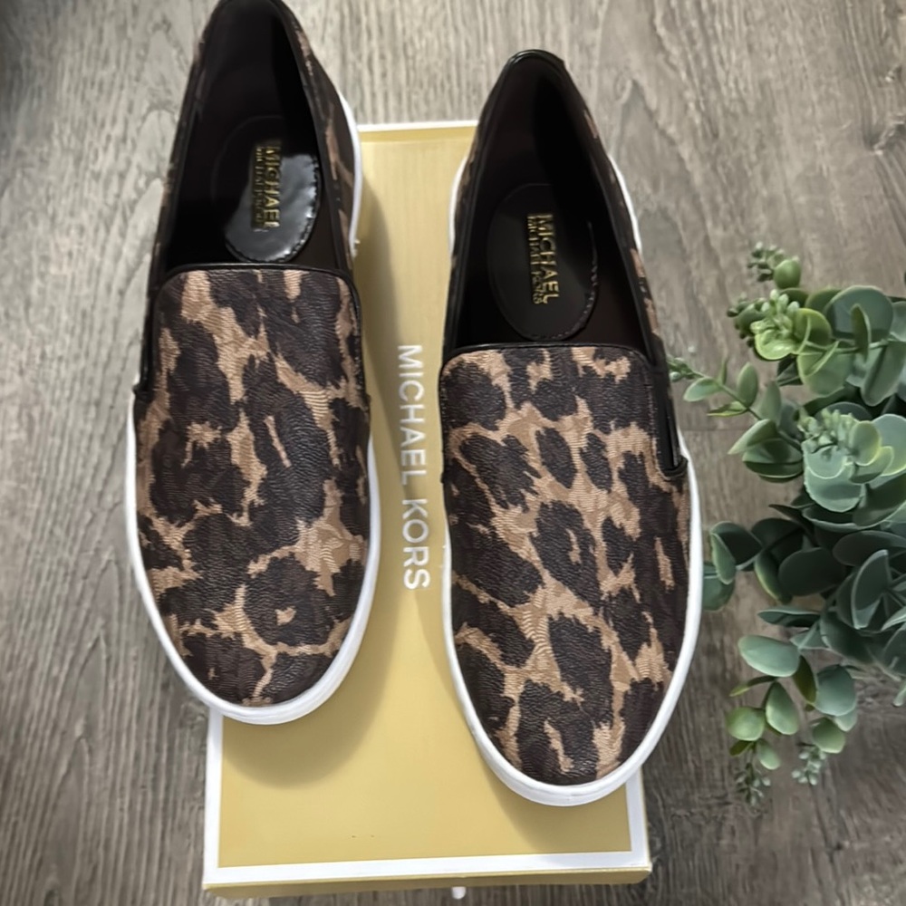 Michael Kors Leopard Print Slip-On Sneakers